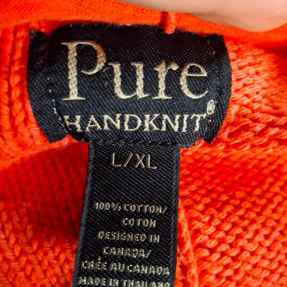 PURE (L/XL) Handknit Solid Tight Knit Long Sleeve Cardigan - Picture 7 of 7